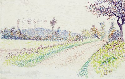 Road near Eragny, 1886 by Lucien Pissarro